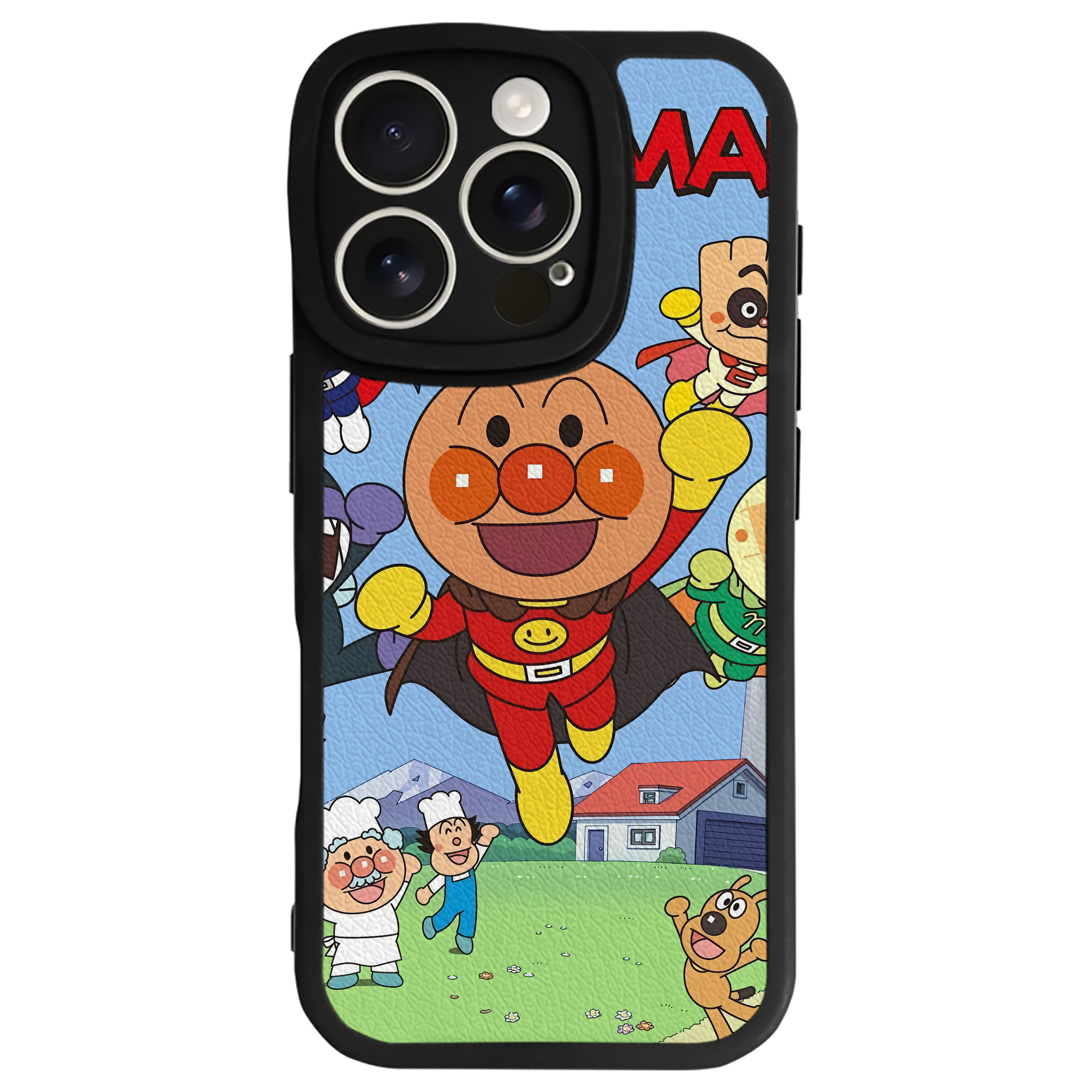（画像用） アンパンマン Anpanman 【iPhone 16シリーズ対応】シリコンスマホケース（レザー調） 材質：シリコン